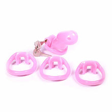 Load image into Gallery viewer, Sissy in Pink Resin Chastity Cage 1.89 and 2.35 inches long