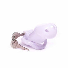 Load image into Gallery viewer, Sissy in Pink Resin Chastity Cage 1.89 and 2.35 inches long