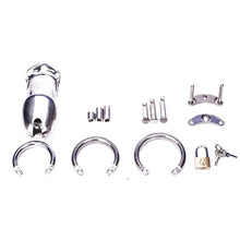 Load image into Gallery viewer, Real Steel Feel Metal Chastity Cage 3.94 inches long(All 3 Rings Include)