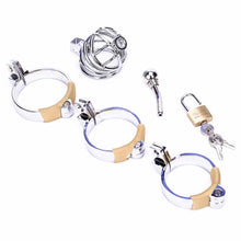 Load image into Gallery viewer, Short Penile Urethral Plug Metal Chastity Cage