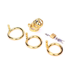 Load image into Gallery viewer, The Ox Gold Metal Chastity Cage 3.15 Inches Long