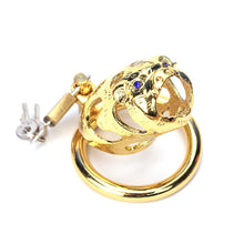 Load image into Gallery viewer, The Ox Gold Metal Chastity Cage 3.15 Inches Long