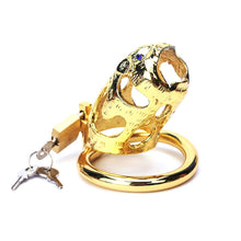 Load image into Gallery viewer, The Ox Gold Metal Chastity Cage 3.15 Inches Long