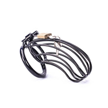 Load image into Gallery viewer, Black Metal Cock Cage 4.33 Inches Long Three Rings Included