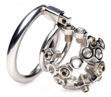 Load image into Gallery viewer, Bolted Chastity Cage with Spikes