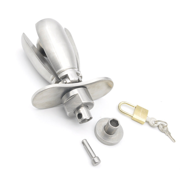 Metal Anal Expander Locking Butt Plug CHASTITY CAGE CO Metal Anal Expander Locking Butt Plug CHASTITY CAGE CO