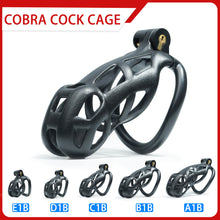 Load image into Gallery viewer, Black Cobra Chastity Cage Kit 1.77 To 4.13 Inches Long