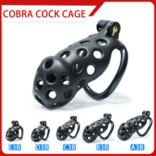 Load image into Gallery viewer, Black Hole Cobra Chastity Cage Kit 1.77 To 4.13 Inches Long