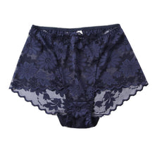 Load image into Gallery viewer, High waist sexy plus size transparent flower panties