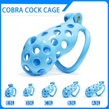 Load image into Gallery viewer, Blue Hole Cobra Chastity Cage Kit 1.77 To 4.13 Inches Long
