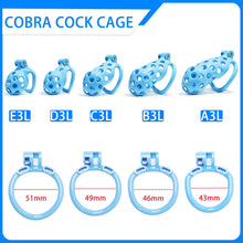 Load image into Gallery viewer, Blue Hole Cobra Chastity Cage Kit 1.77 To 4.13 Inches Long