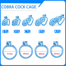 Load image into Gallery viewer, Blue Cobra Chastity Cage Kit 1.77 To 4.13 Inches Long