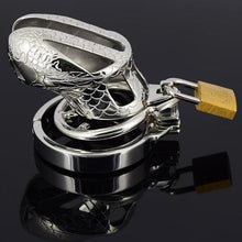 Load image into Gallery viewer, Metal Chastity Cage Snakeskin