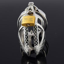 Load image into Gallery viewer, Metal Chastity Cage Snakeskin