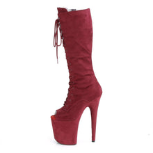 Load image into Gallery viewer, Seductive-2051FS Exotic Boot | Burgundy Faux Suede