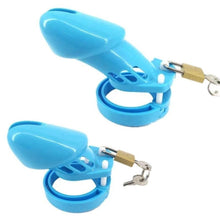 Load image into Gallery viewer, Blue Plastic Cock Cage 3.15 inches and 3.94 inches long