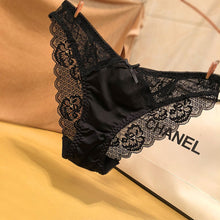 Load image into Gallery viewer, Hollow Out See-through Ice Silk Satin Seamless Panties