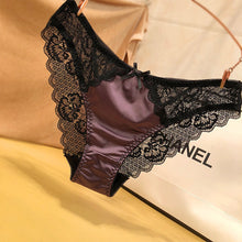 Load image into Gallery viewer, Hollow Out See-through Ice Silk Satin Seamless Panties