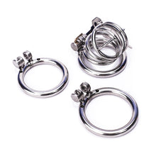 Load image into Gallery viewer, Small Chastity Device 1.10 inches, 1.58 inches, and 2.04 inches long