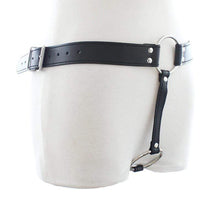 Load image into Gallery viewer, Leather Male Chastity Belt Adjustable BDSM