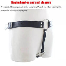 Load image into Gallery viewer, Leather Male Chastity Belt Adjustable BDSM