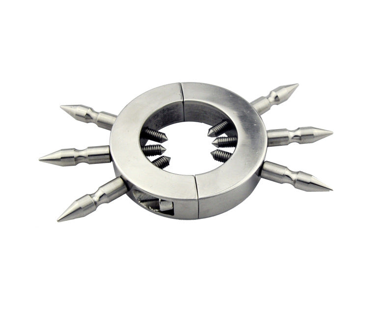 Locking Stainless Steel Cock Ring with Cruel Spikes CHASTITY CAGE CO Locking Stainless Steel Cock Ring with Cruel Spikes CHASTITY CAGE CO
