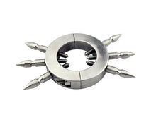 Load image into Gallery viewer, Locking Stainless Steel Cock Ring with Cruel Spikes
