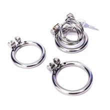 Load image into Gallery viewer, Small Chastity Device 1.10 inches, 1.58 inches, and 2.04 inches long