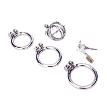 Load image into Gallery viewer, Small Chastity Device 1.10 inches, 1.58 inches, and 2.04 inches long