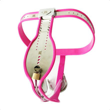 Load image into Gallery viewer, Pink Chastity Belt 23 to 43 inch For Men