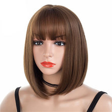 Load image into Gallery viewer, 12 Inches Short Bob Wig with Bangs