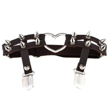 Load image into Gallery viewer, Women's Studded Bondage Garter Belt