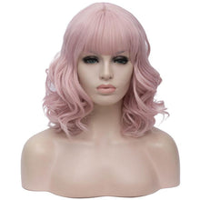 Load image into Gallery viewer, 14 Inches Short Wavy Wig with Bangs
