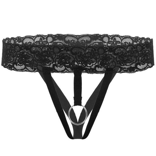 Sissy Training Pink Thong Panties With Anti-Falling Harness – Male Chastity Cage
