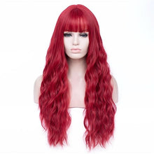 Load image into Gallery viewer, 26 Inches Long Wavy Wig with Bangs