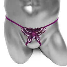 Load image into Gallery viewer, Embroidery Butterfly Sequin Thong Panties