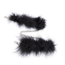 Load image into Gallery viewer, Feathery Black Fuzzy Handcuffs
