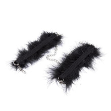 Load image into Gallery viewer, Feathery Black Fuzzy Handcuffs