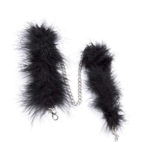 Load image into Gallery viewer, Feathery Black Fuzzy Handcuffs
