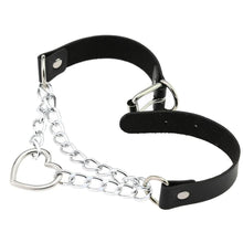 Load image into Gallery viewer, Heart in Chains Leather Choker