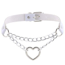 Load image into Gallery viewer, Heart in Chains Leather Choker