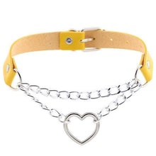 Load image into Gallery viewer, Heart in Chains Leather Choker