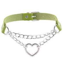 Load image into Gallery viewer, Heart in Chains Leather Choker