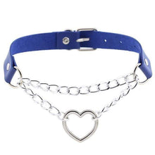 Load image into Gallery viewer, Heart in Chains Leather Choker