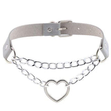 Load image into Gallery viewer, Heart in Chains Leather Choker