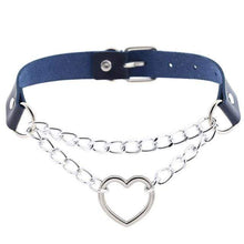 Load image into Gallery viewer, Heart in Chains Leather Choker