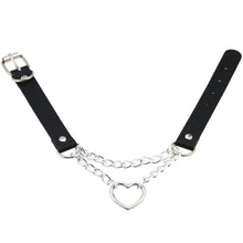 Load image into Gallery viewer, Heart in Chains Leather Choker