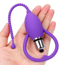 Load image into Gallery viewer, Colorful Vibrating Beaded Penis Plug