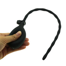 Load image into Gallery viewer, Inflatable Beaded Black Silicone Urethral Sound