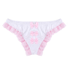 Load image into Gallery viewer, Shiny Ruffles Floral Lace with Bowknots Briefs